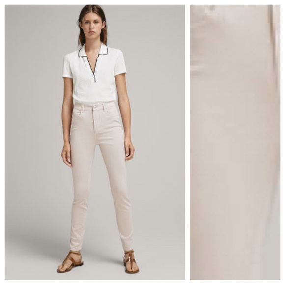 NWT. Massimo Dutti Ecru Satin Trousers. Size 6, 8. - Picture 1 of 10